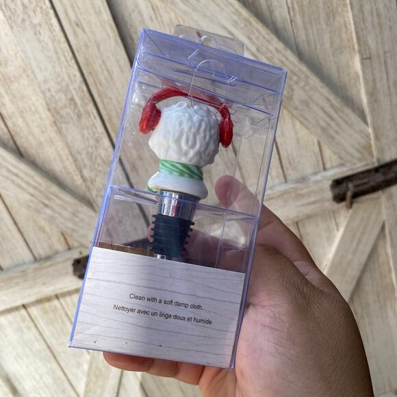 2016 Pier 1 Wine Bottle Stopper Winter Puppy NWB 3107251 450 - Picture 2 of 3